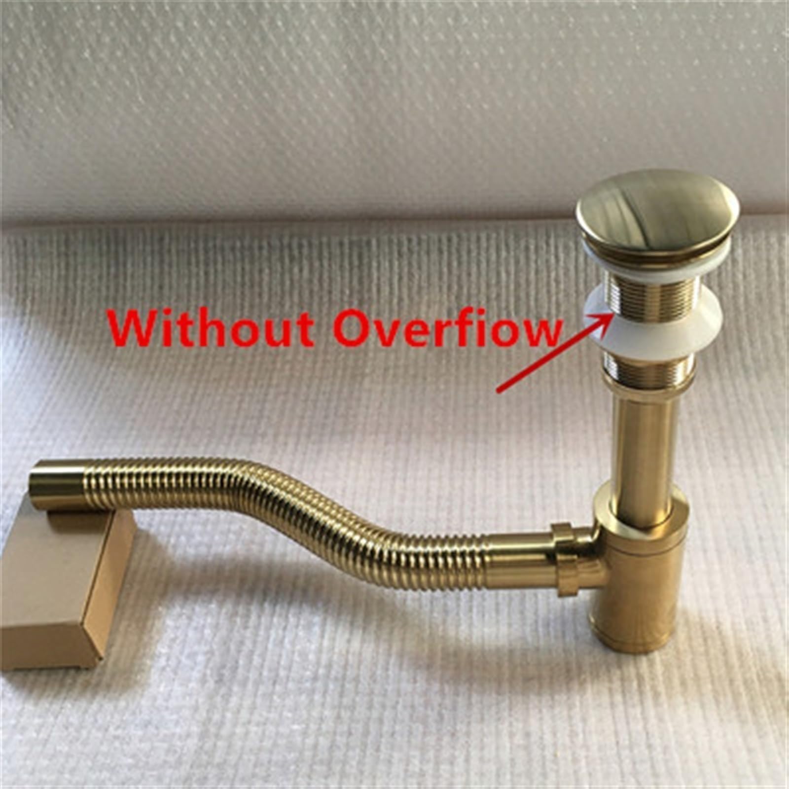 Sifón para Lavabo Juego de desagües de Cobre, desodorización de sifón Redondo de latón, desagüe de tubería de Lavabo de tocador de baño con escurridor emergente, Oro Cepillado.(Style 6)
