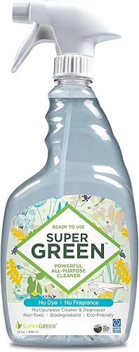 SuperGreen Potente limpiador y desengrasante multiusos  Certificado por USDA a base biológica no tóxico sin amoníaco ni fosfatos 32 onzas líquidas