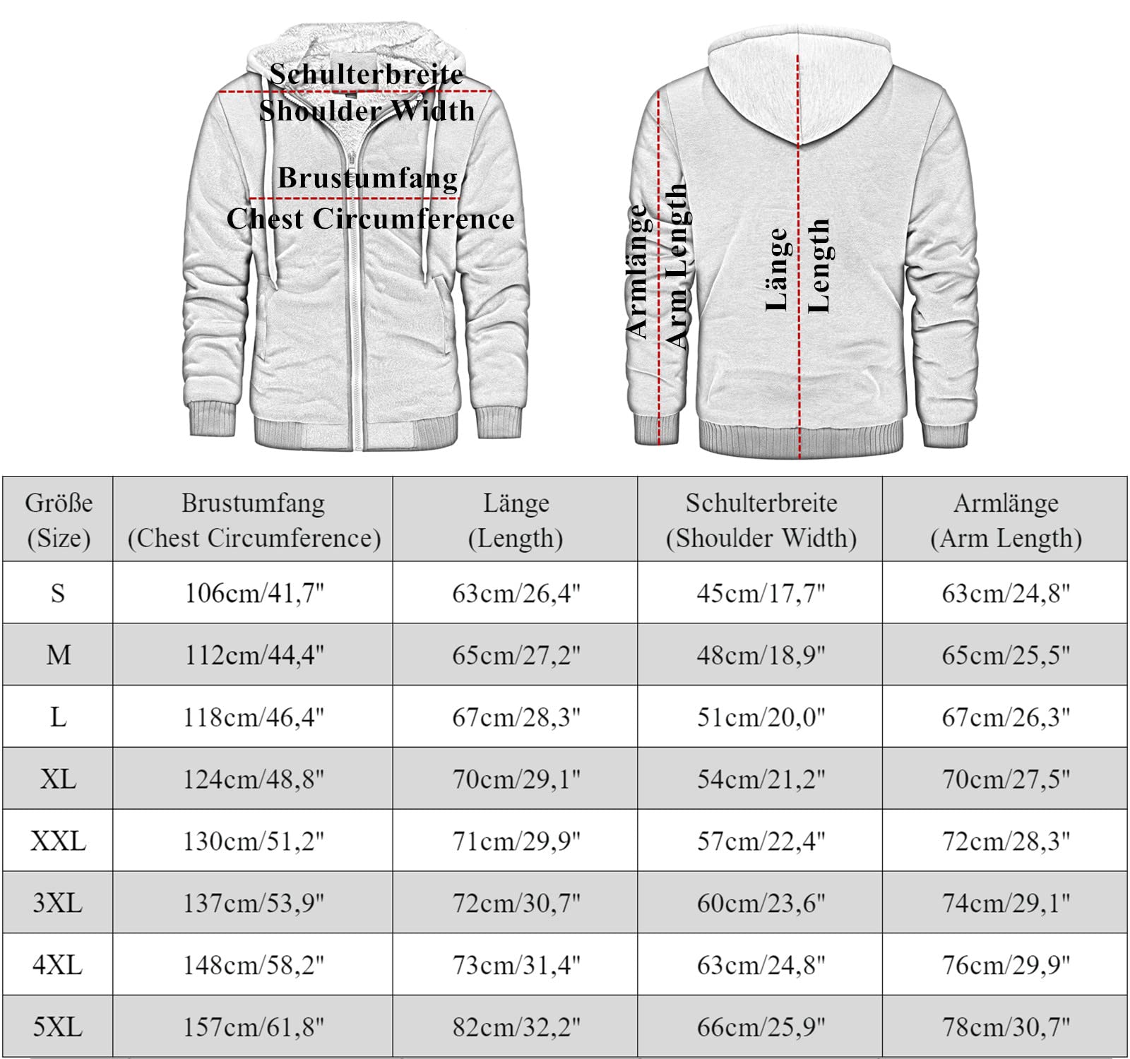 VSUSN Felpa Uomo con Cappuccio Invernale, Felpe Pile con Cappuccio di Spessore, Hoodie con Cerniera Integrale