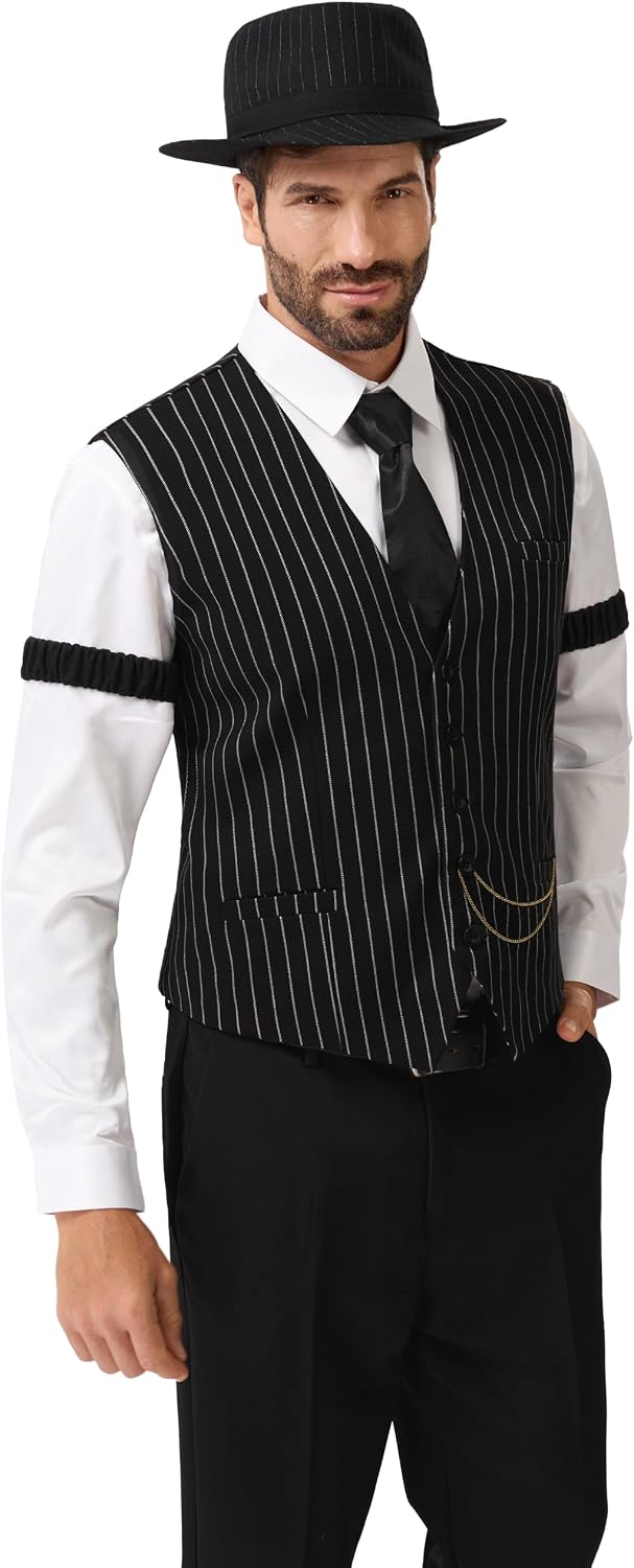 Spooktacular Creations Halloween Mobster Gangster Mens Costume, Roaring 20s Halloween Costumes for Men 2026, 1920s Suit