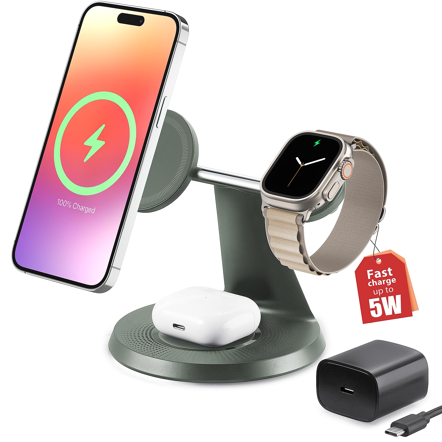 Amazon.com: ZECHIN 3 in 1 Wireless Charging Station for Apple