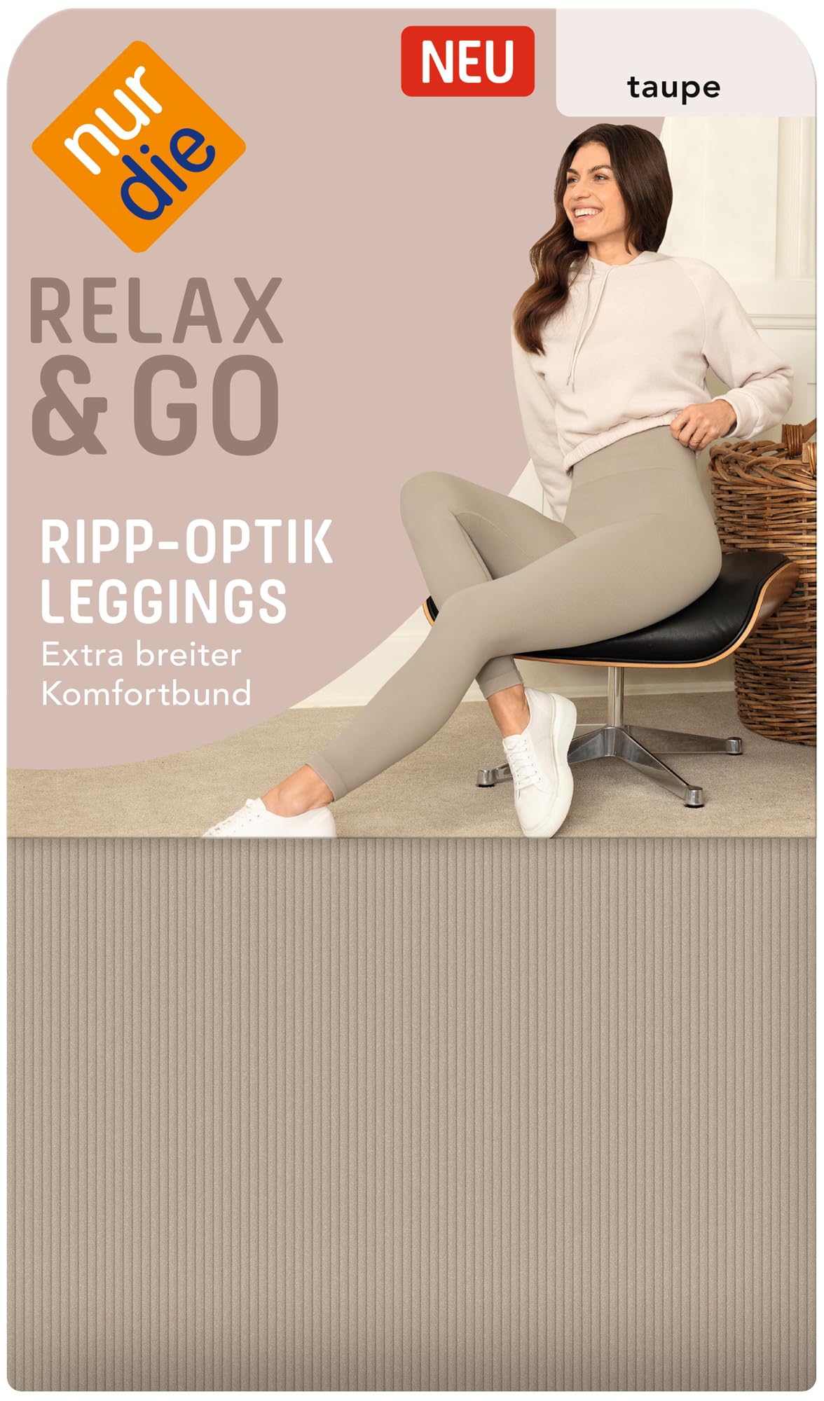 Nur Die Leggings In Ripp-optik Relax & Go High Waist Blickdicht Ribbed Mit Komfortbund - Leginsy Kobiety