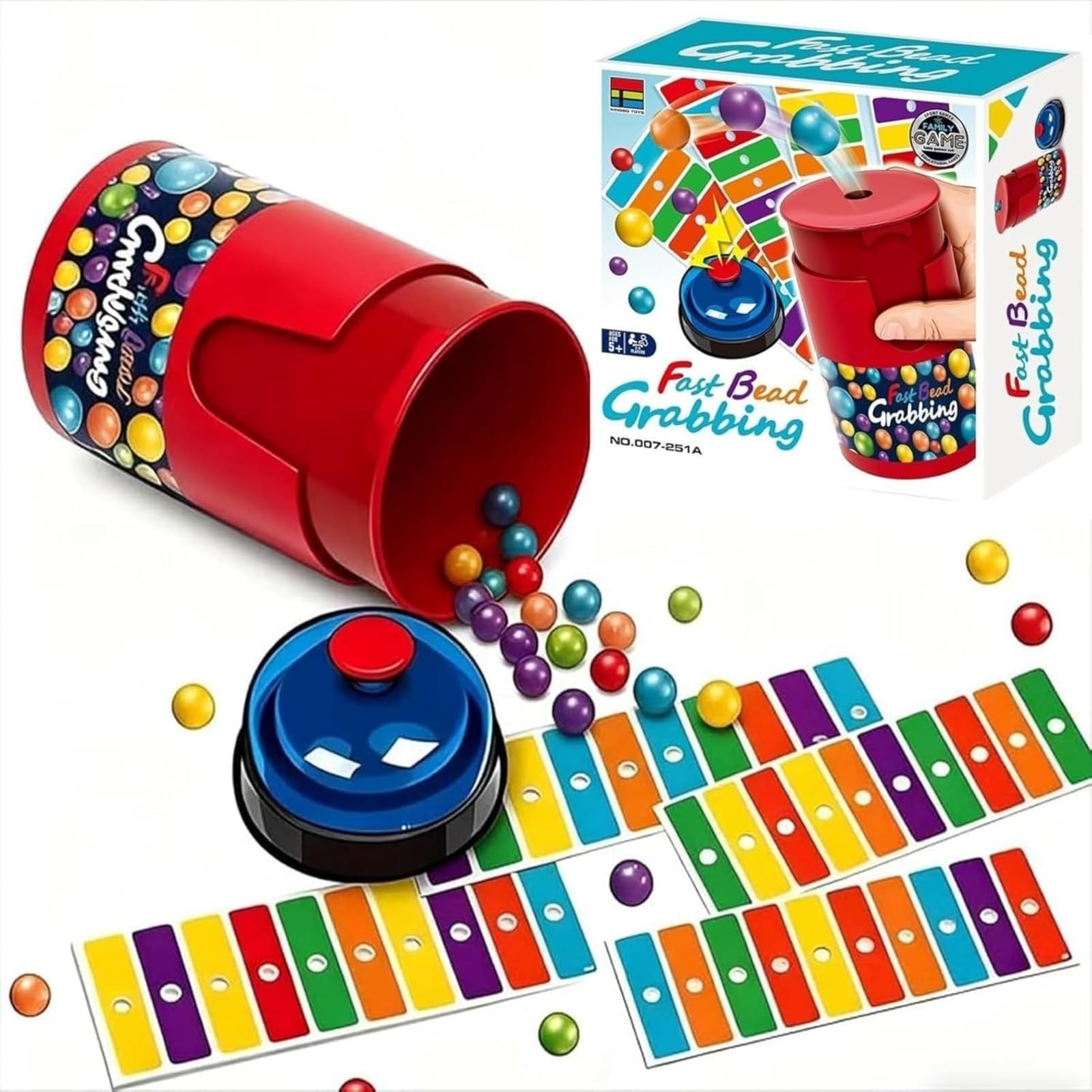 Générique Fast Bead Grabbing Game - Ensemble de Bingo des Couleurs, Aiguisez Vos réflexes et la Coordination œil-Main, pour Les fêtes de Groupe et en Famille