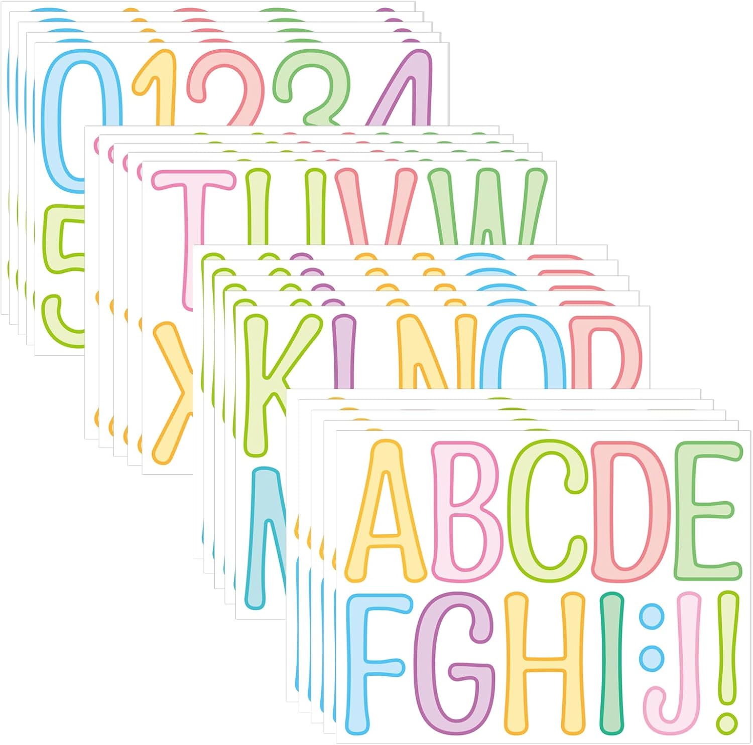 Amazon.com: 20 Sheets Alphabet Stickers 4 in Letter and Numbers ...
