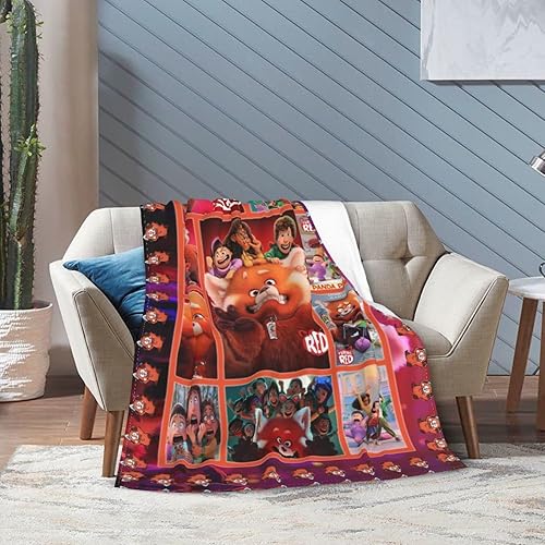 Miniatura 7 de Manta roja de anime panda ultra suave para sofá, cama, para adultos y niños, 80 x 60 pulgadas