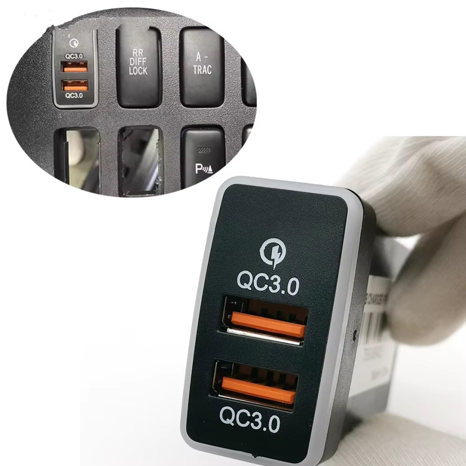 Consola USB Socket AUX Compatible Con Toyota Para Fj Cruiser 12V Coche Dual QC3.0 Enchufe Teléfono Para Cargador Adaptador Cable Accesorio Adaptador USB coche