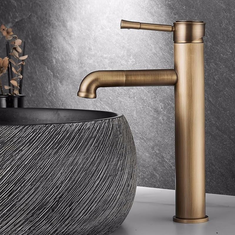 Robinet de lavabo rétro mitigeur eau chaude et froide en laiton de salle de bain