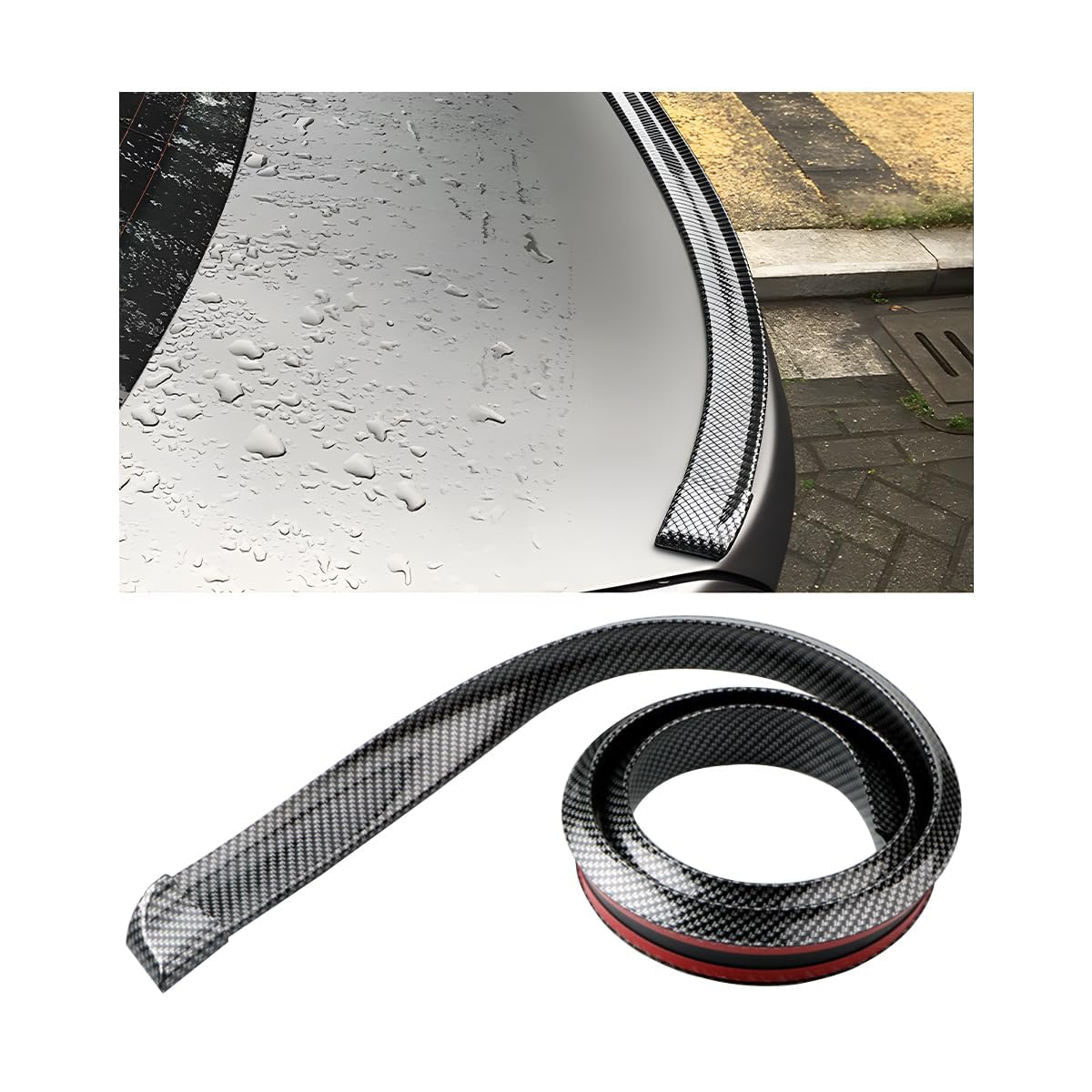 QIZUN Rubber Rear Spoiler for Dacia Dokker/Duster Van/Jogger Extreme/Lodgy Stepway/Logan 2000-2024, Car Rear Spoiler Rear Trunk Boot Car Spoilers Tail Roof Trim Spoiler Wing Wing Lip Sticker