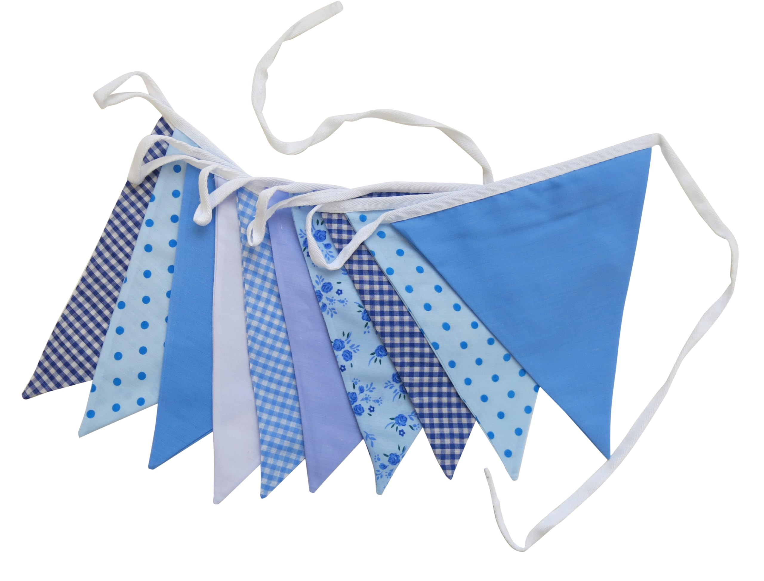 3m Blue Floral double sided fabric bunting