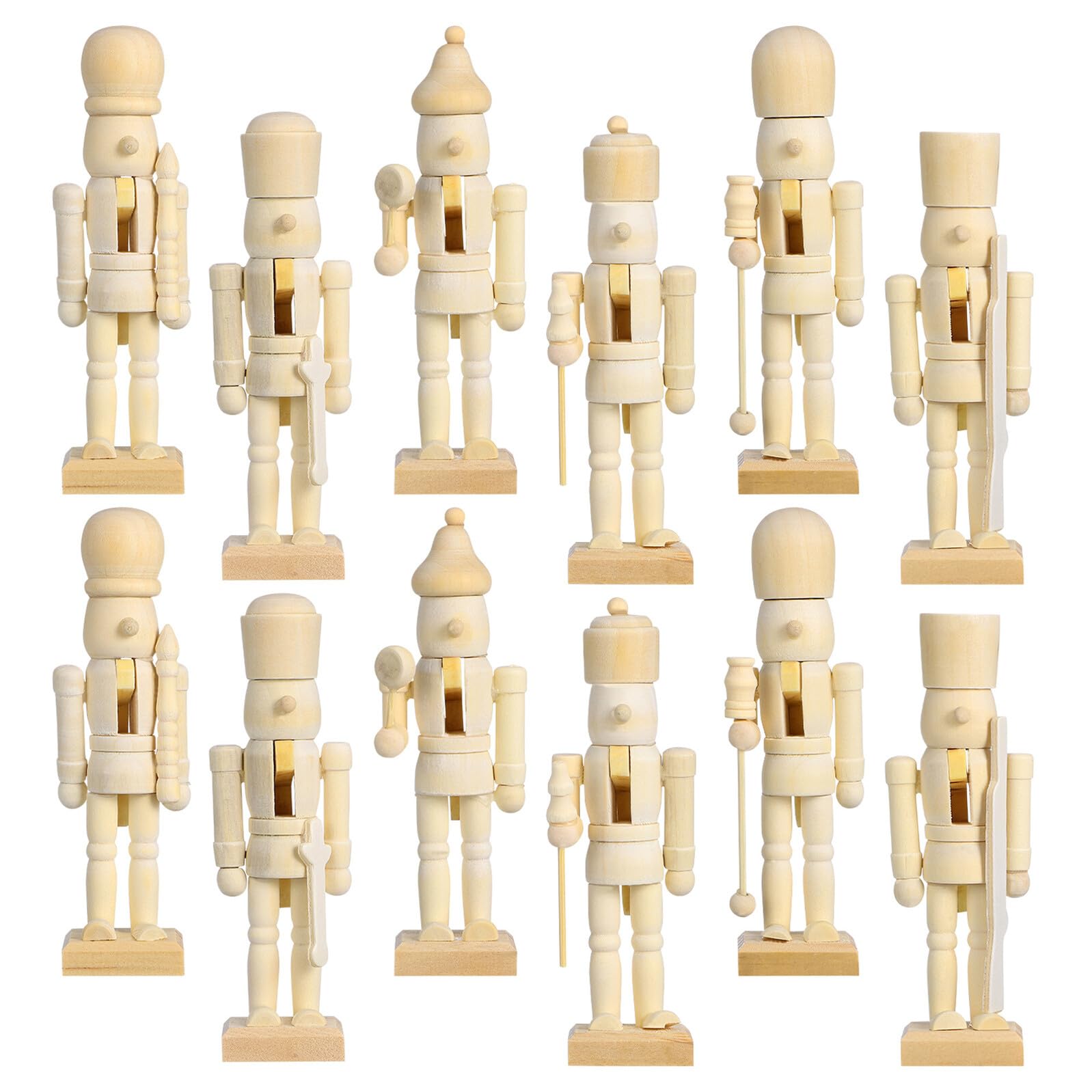 Casse-Noisette en Bois pour Activité Manuelle de Noël en Famille 12 Pcs