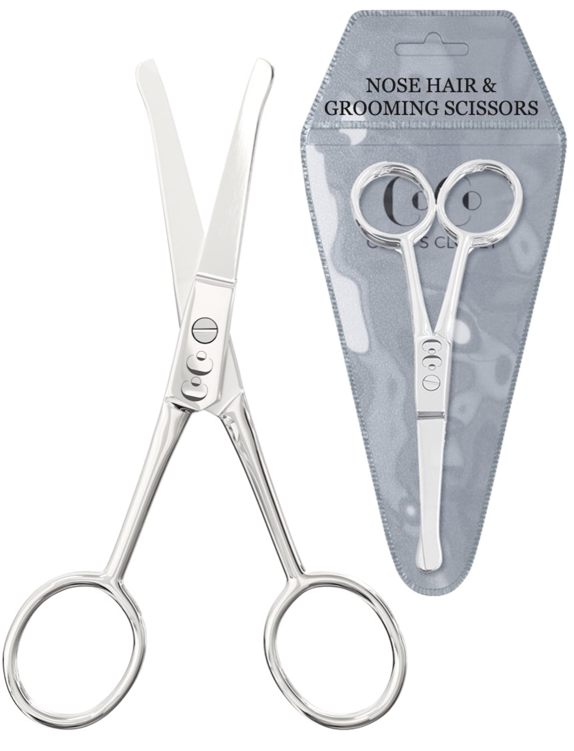 Coco's Rounded Safety Nose & Ear Hair Scissors – Precision Stainless Steel Grooming Tool for Men & Women, Eyebrow & Facial Hair Trimming, Mustache, Beard, Baby Nail & Pet Care