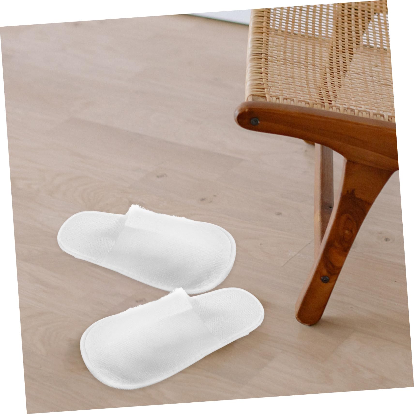 12 Paia di Pantofole da Hotel Monouso Unisex Bianco Suola Antiscivolo, Morbide e Comode, per Party e Motel