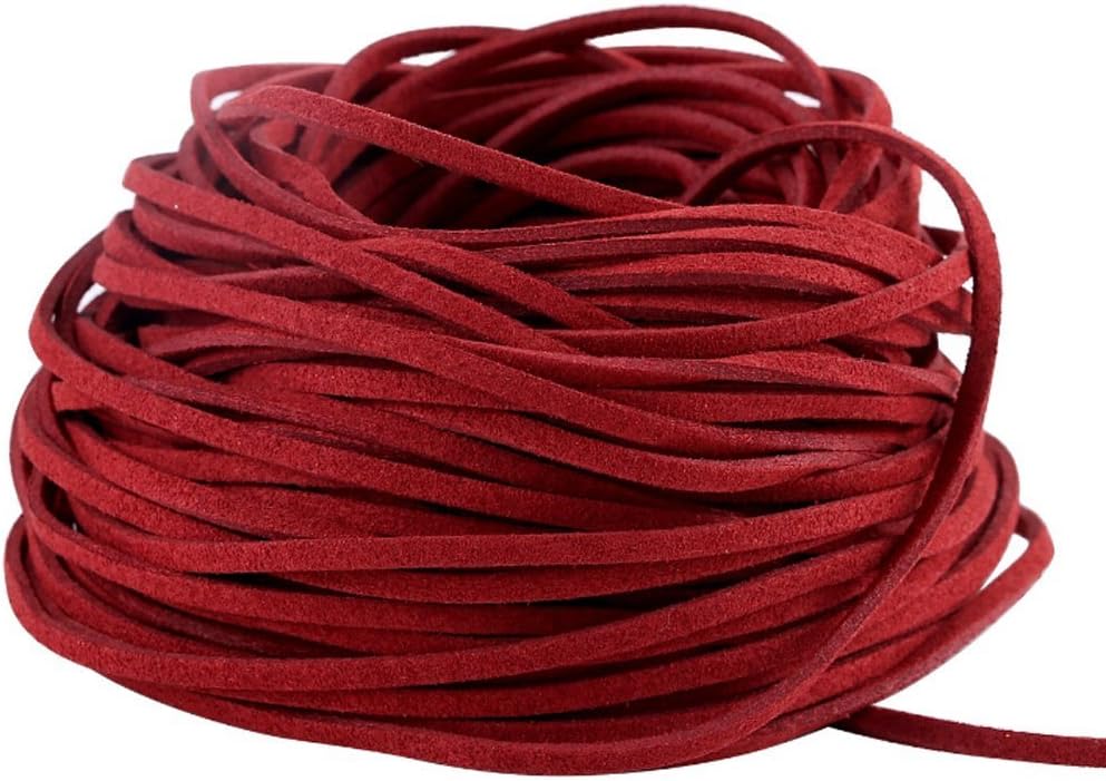 BeadsTreasure Red Suede Cord Lace Leather Cord for Jewelry