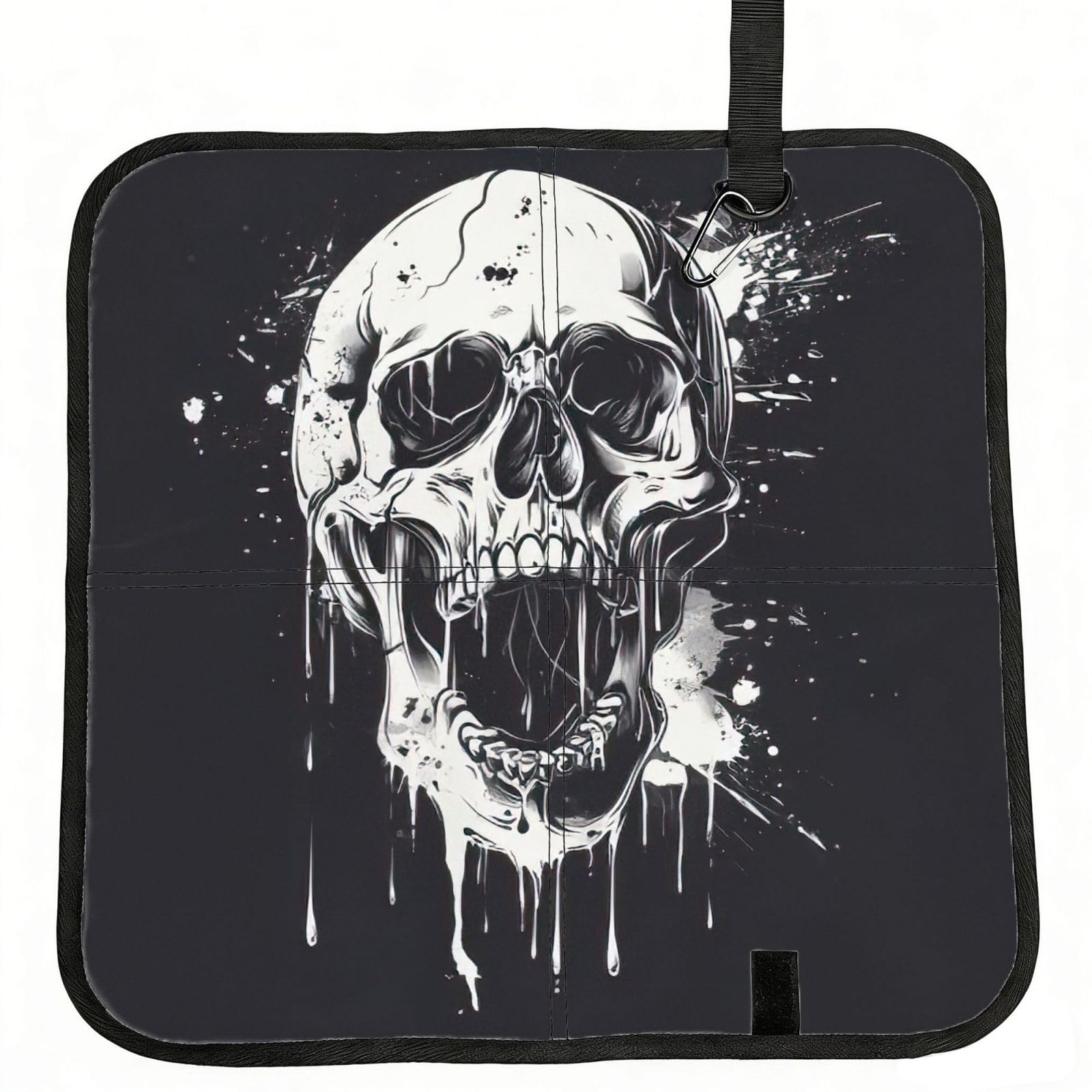 AYYQWE Horror Ghost Skull Print Foldable Seat Cushion Portable Chair Pad Office Commuting Picnic Camping Outdoor