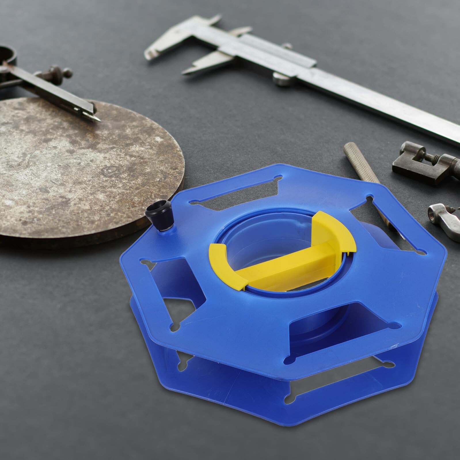Bobina Avvolgicavo Portatile in Plastica Blu con Maniglia Girevole, Avvolgicavo per Cavi da Interno e Garage, Rotolo per Organizzare e Stoccare Prolunga Elettrica, Soluzione
