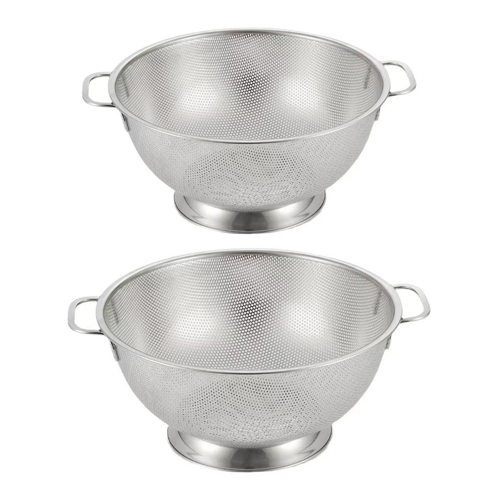 2-teiliges Sieb aus Edelstahl mit, Küchensieb, Abtropfkorb für, Obst und Nudeln, Gemüsewaschkorb