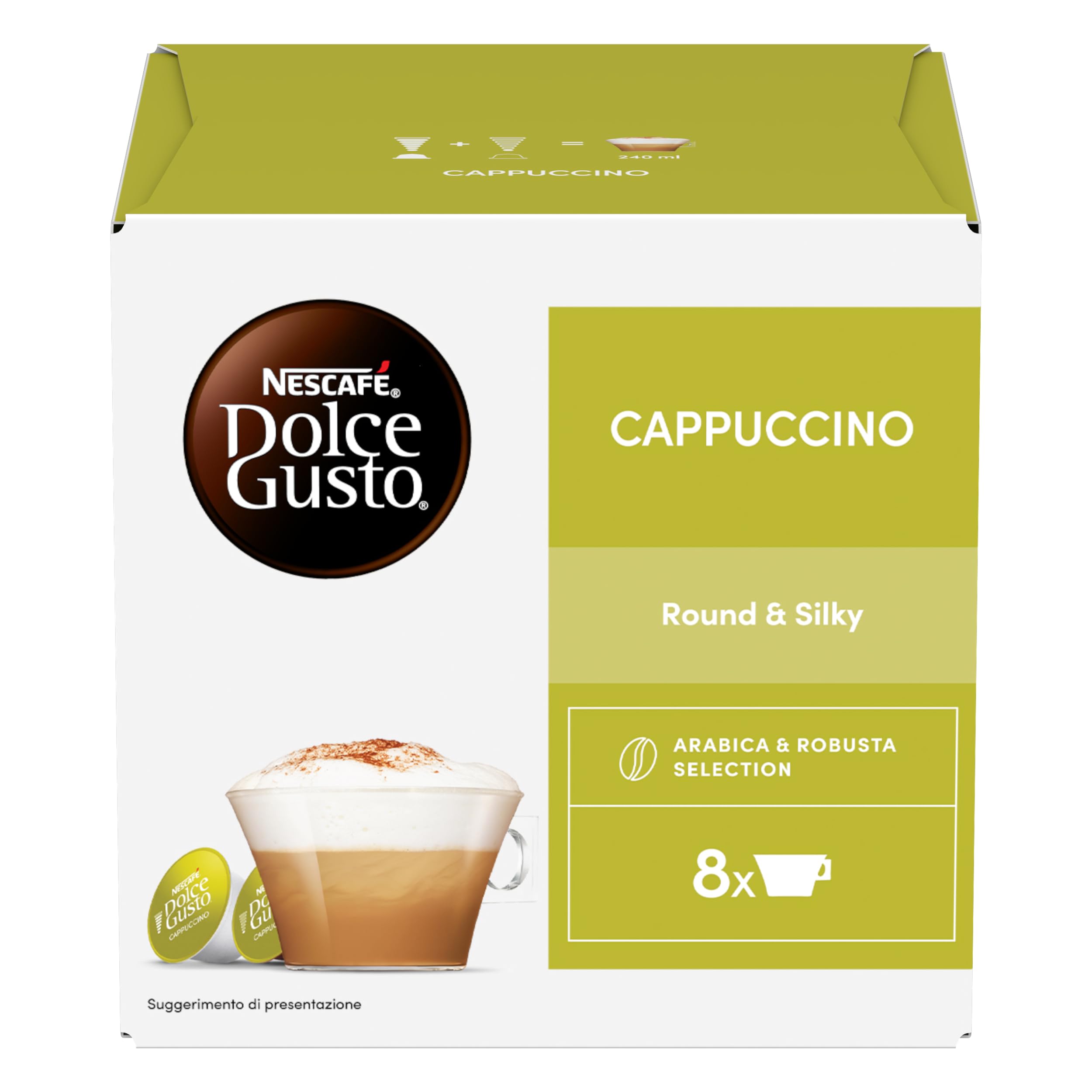 NESCAFÉ DOLCE GUSTO Cappuccino Latte e Caffè, 6 Confezioni da 16 Capsule (96 Capsule Compatibili Nescafé Dolce Gusto)