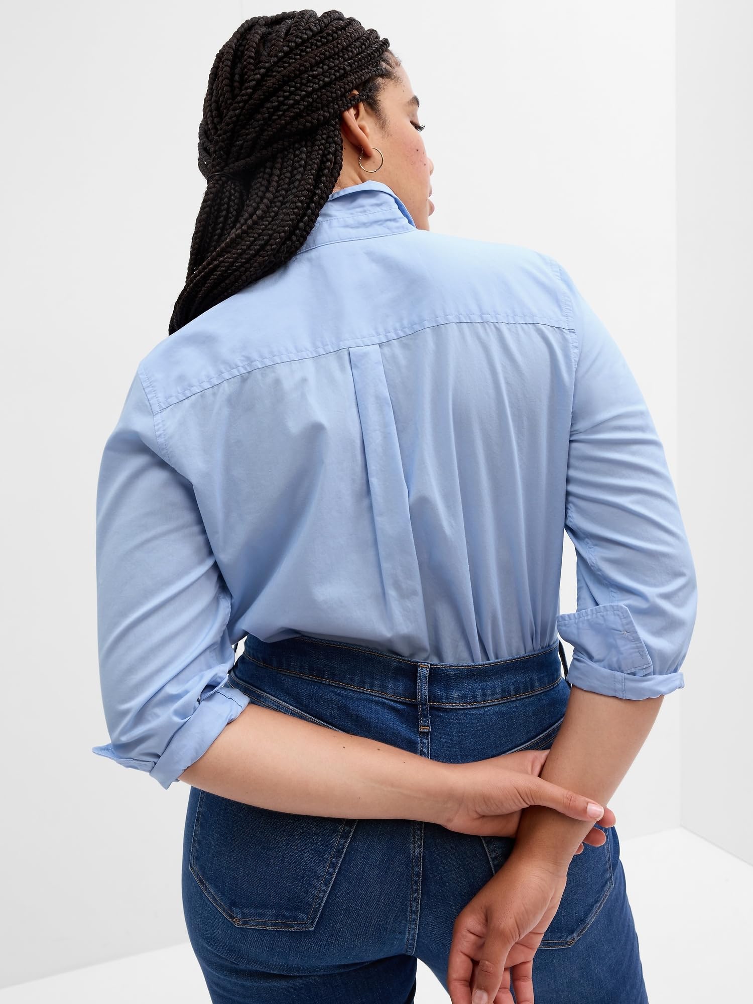 GAP Damen V-ls Classic Shirt Hemd mit Button-Down-Kragen