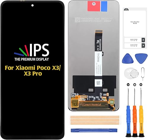 A-MIND Para Xiaomi Poco X3/X3 Pro/X3 NFC Pantalla LCD táctil Digitalizador Reemplazo de pantalla completa Kits de reparación de montaje con