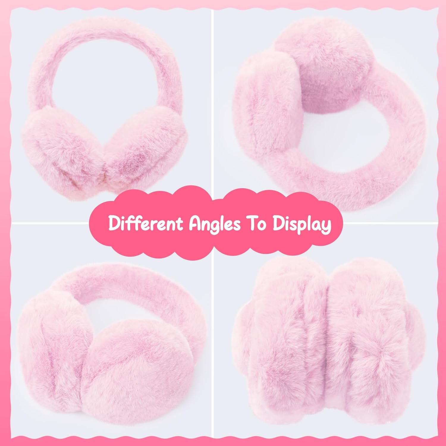 Kids Plush Earmuffs and Gloves Set Girls Boys Winter Faux Fur Ears Muffs Covers Outdoor Ear Warmers Age 7-12 - Image 6