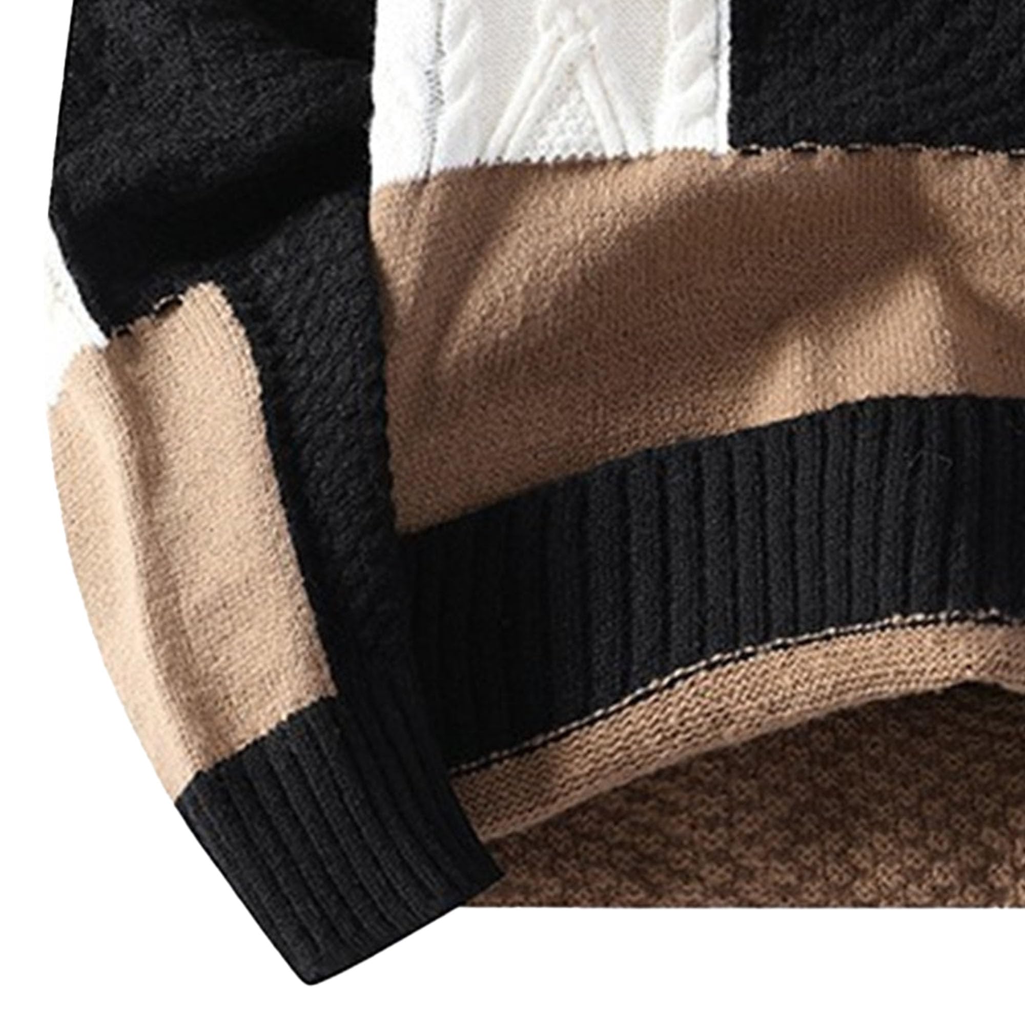 Męski sweter z dzianiny w bloku kolorów patchworkowy sweter