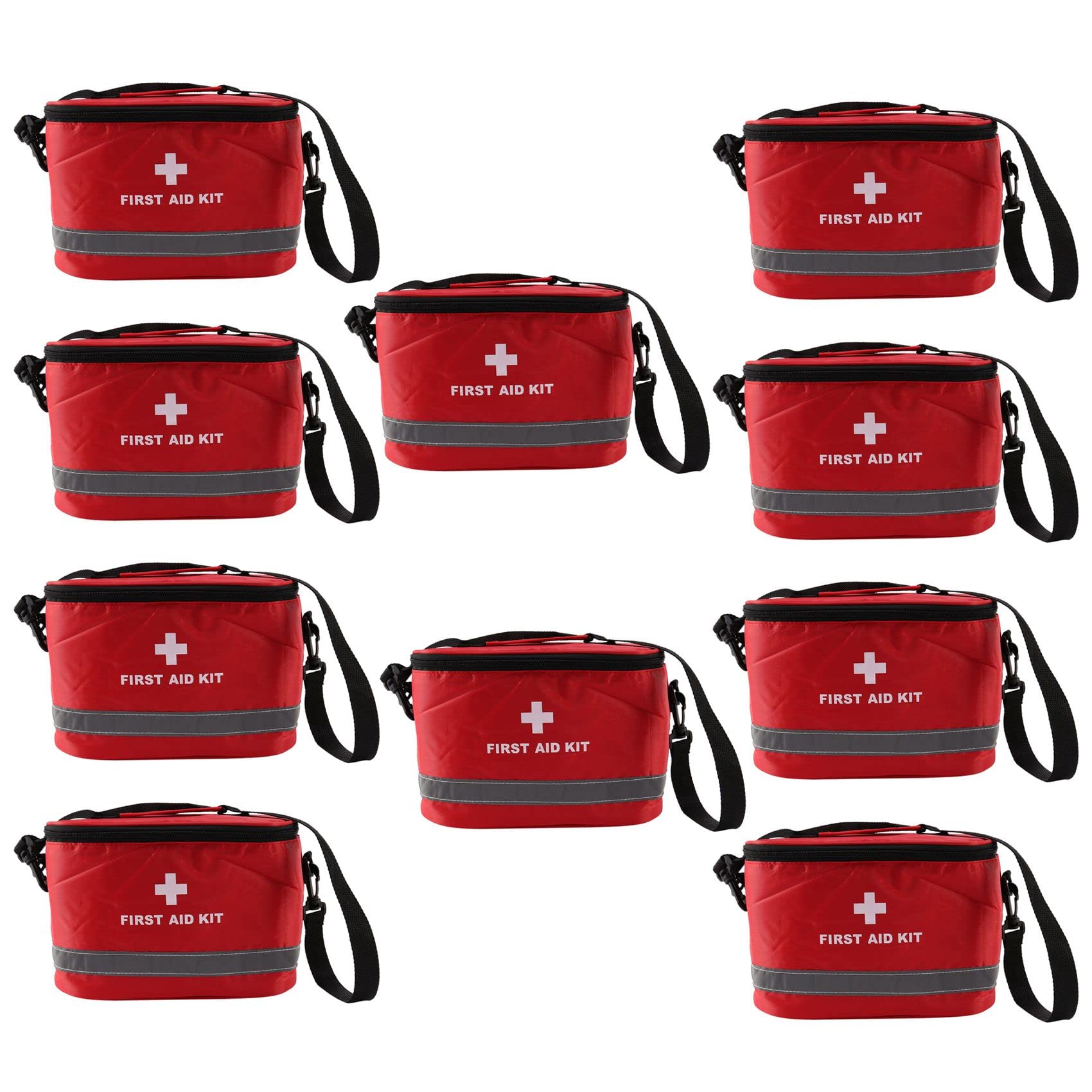 10 x kit de primeros auxilios al aire libre deporte camping bolsa casa médica emergencia paquete rojo nylon