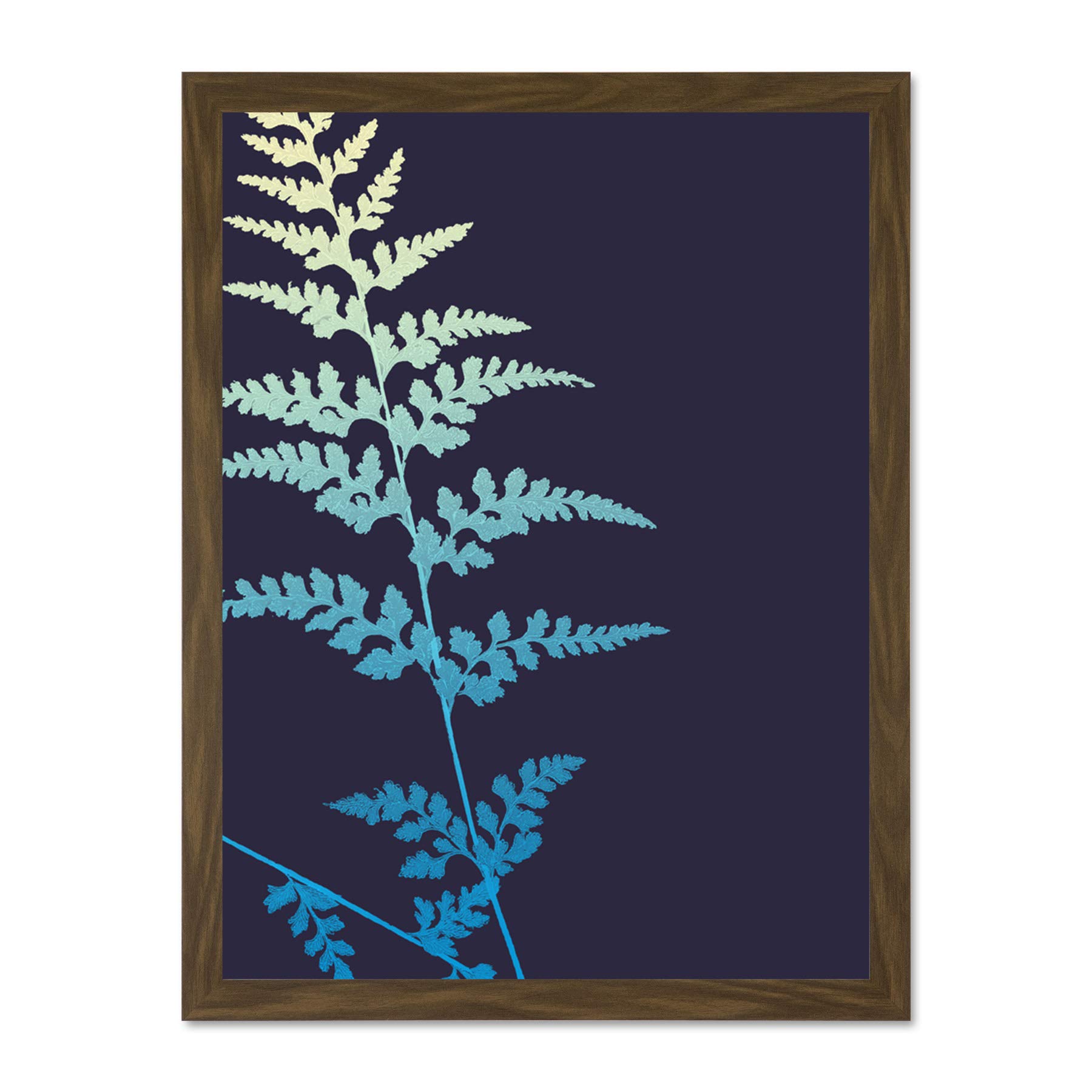 Wee Blue Coo Bright Fern Illustration Large Framed Art Print Wall Poster 18x24 inch