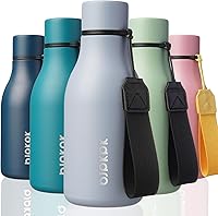 Vista 198 de BJPKPK Botellas de agua aisladas, botella de agua de metal de acero inoxidable de 18 onzas con correa, termo a prueba de fugas sin BPA, tazas