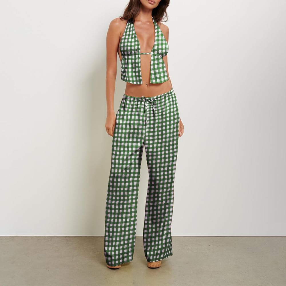 Amazon.com: Mxiqqpltky Women Sexy 2 Piece Outfits Stripe Tie