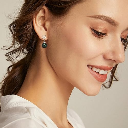 Miniatura 4 de AENEAS Pearl Earrings for Women 925 Sterling Silver Pearl Hoop Drop Dangle Stud Earrings Gifts for Women Girls