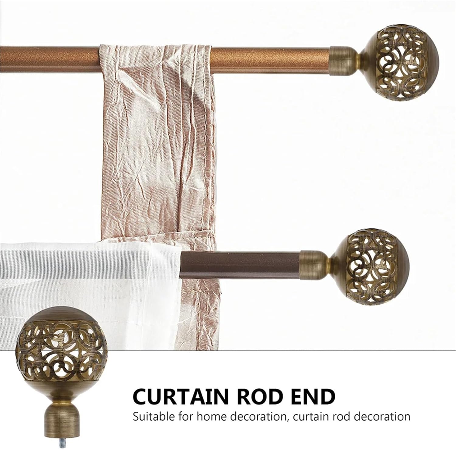 Curtain Rod Finials 8 Pcs Curtain Rod Decorative Head Finials for Curtain Rods Window Treatment Finials for Decoration