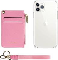 Vista 70 de Carteras pequeñas de cuero delgado para mujeres, tarjetero, cartera, monedero con llavero beige (B-Beige)