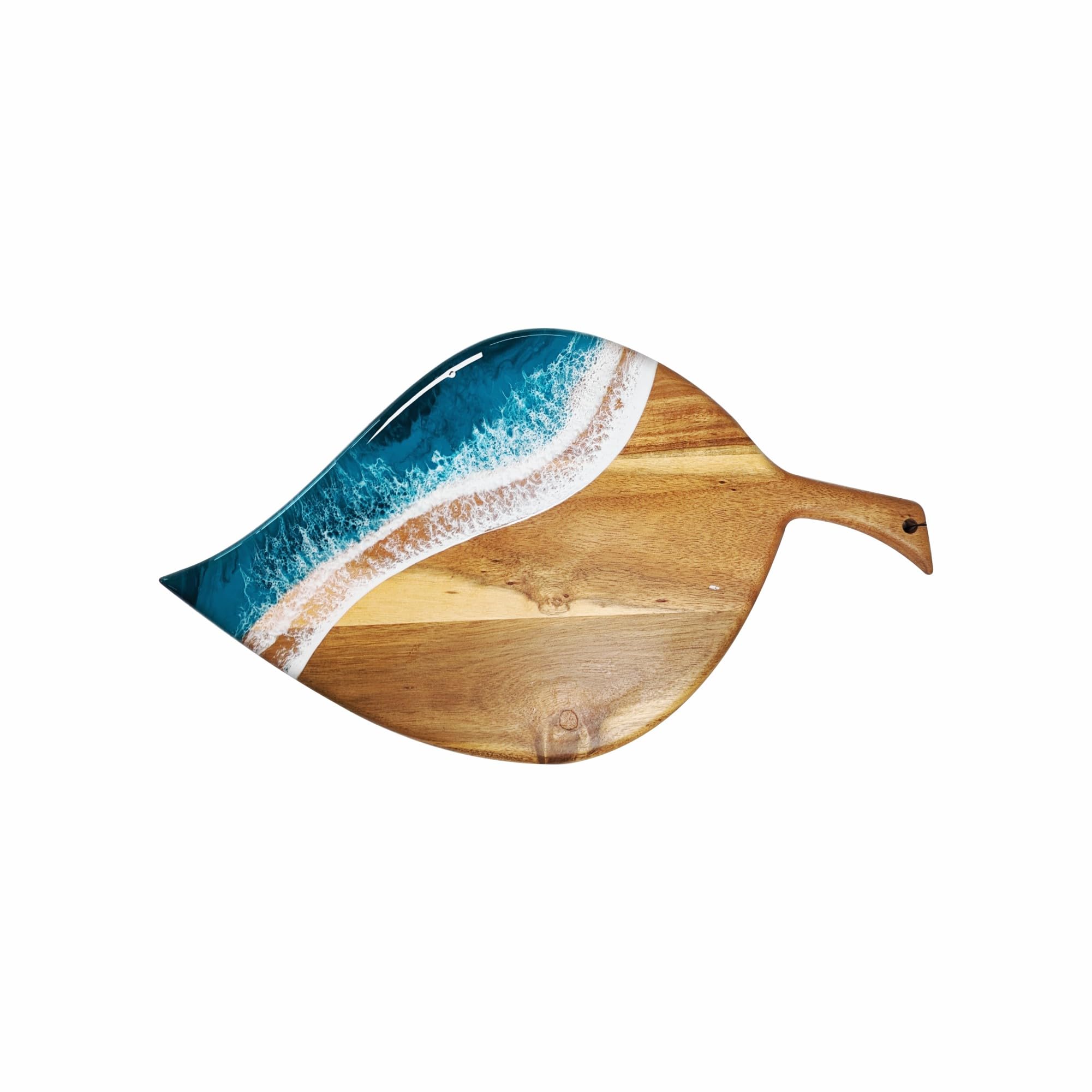 Lynn and Liana Designs Ocean Vibes Acacia Leaf Board, 19-inch Length, Kitchen Accessories