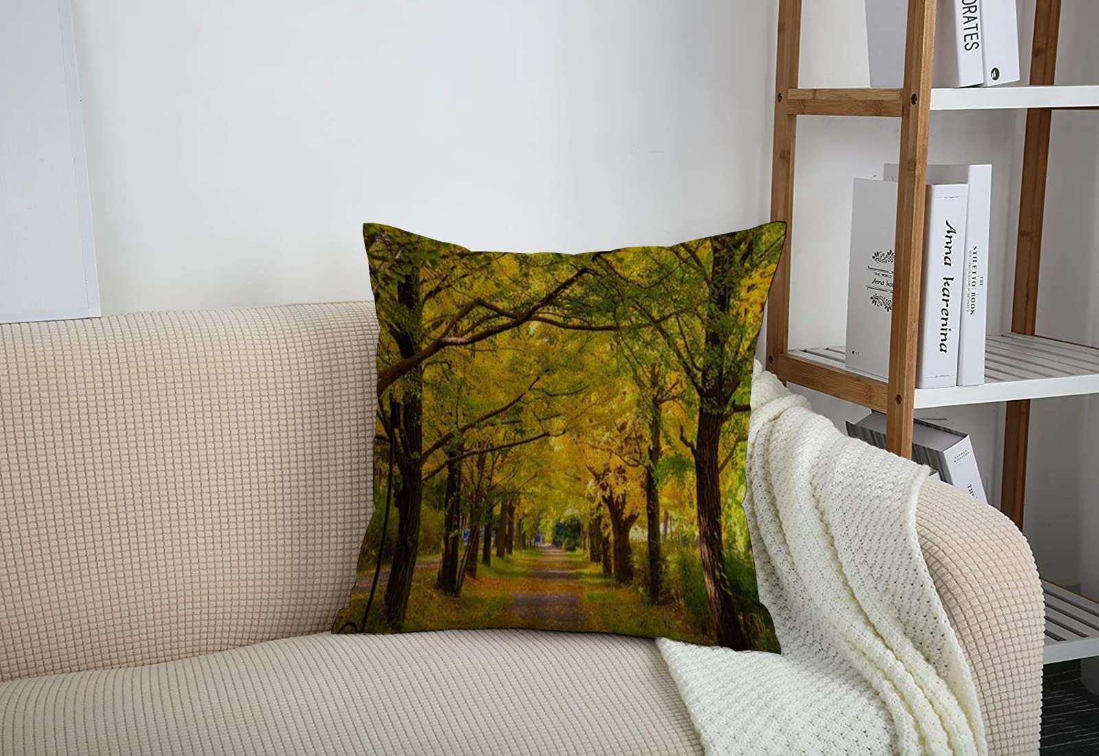 2er Set Ginkgo-Blätter Kissenbezug 45x45 Cm – Wasserdicht, Für Outdoor & Indoor