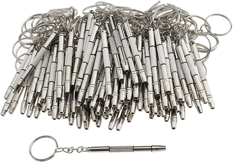 【100-Piece 4-in-1 Mini Eyeglass Screwdriver Set】Phillips, Flathead, Hex Bits – Portable Eyewear Repair Tool Kit for Glasses, Sunglasses, Watches & Small Electronics – Compact Travel Size