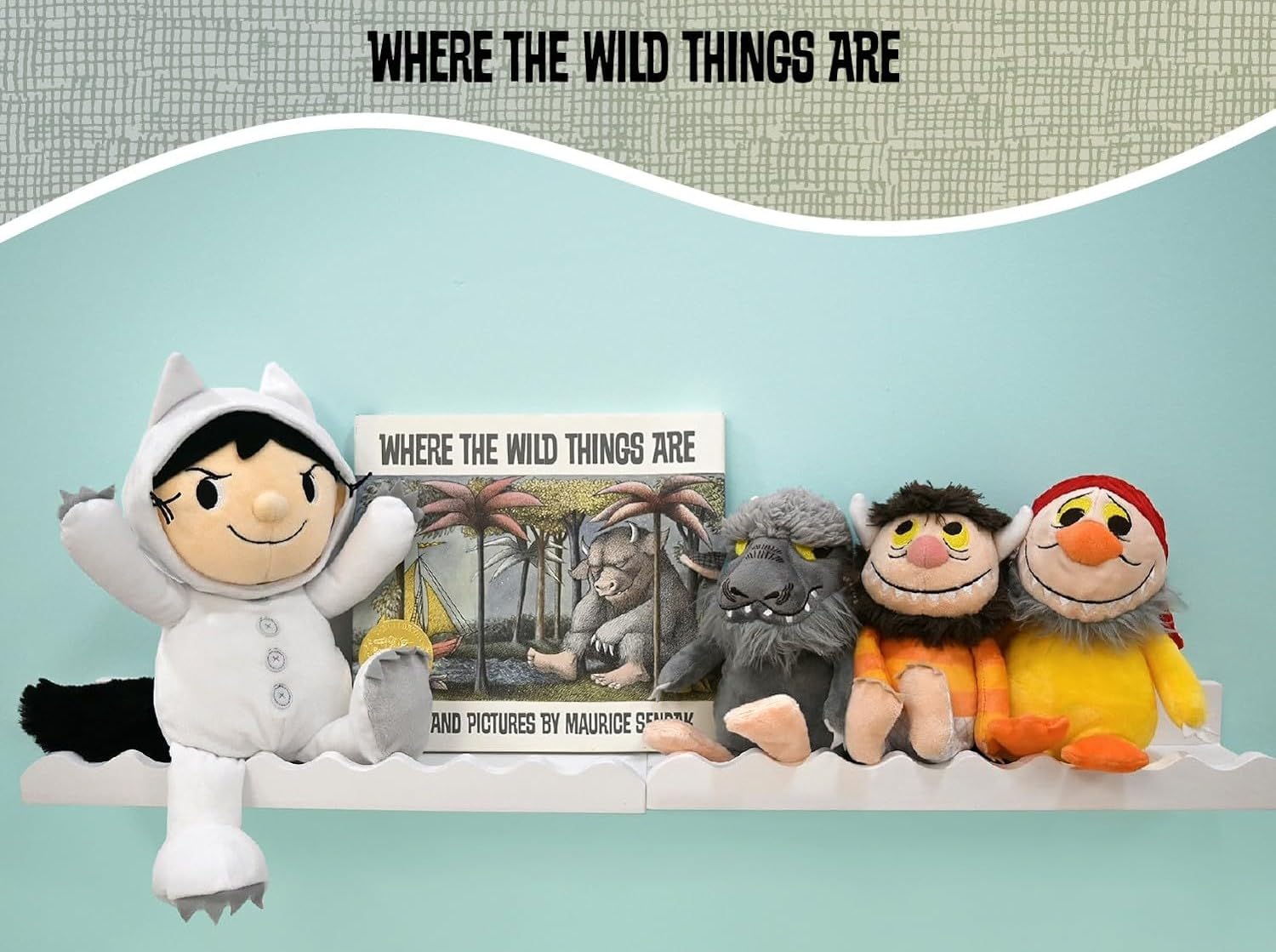 Where The Wild Things are Gift Set with Hardcover by Maurice Sendak, 14" Max Plush Doll, 9" Moishe Monster Stuffed Animal, 9 Inch Bernard Monster Plush, 9" Tzippy Monster Plushie, and Activity Pages - Image 9
