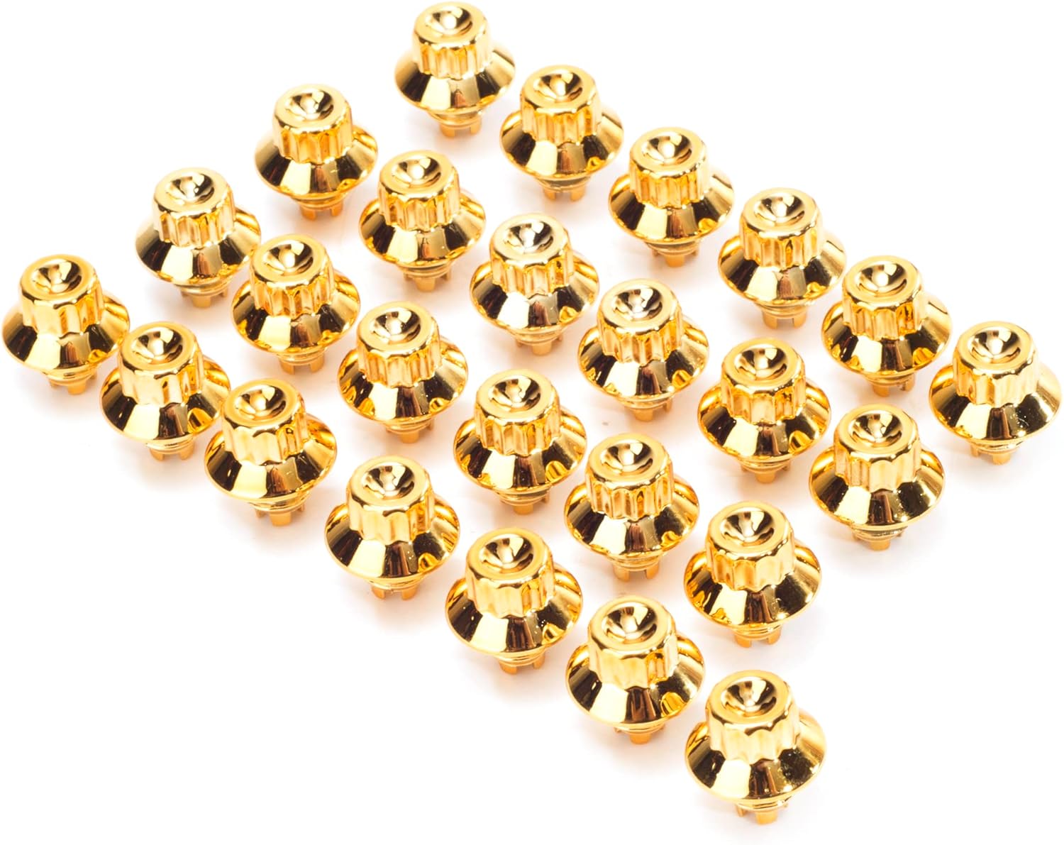 RTRHINOTUNING 100pcs 7mm/0.28in Hole Replacement Wheel Lip Rivets Nuts Wheel Rim Rivets Gold for ABS Plastic