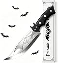 Pracaniz Gothic Bat Kitchen Knife - Halloween Goth Cutlery with Bat Design, Stainless Steel Blade - Unique Gothic Gift for Women, Kitchen Decor & Collecting