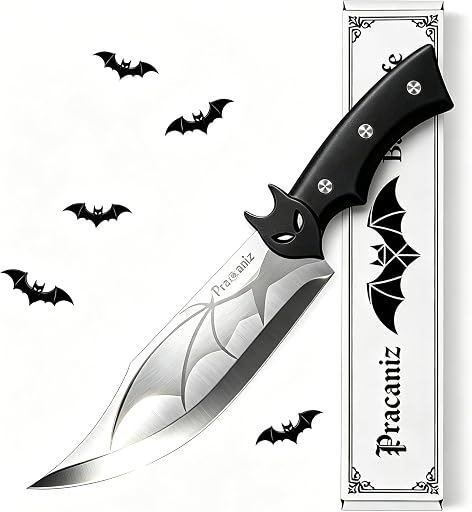 Pracaniz Gothic Bat Kitchen Knife - Halloween Goth Cutlery with Bat Design, Stainless Steel Blade - Unique Gothic Gift for Women, Kitchen Decor & Collecting
