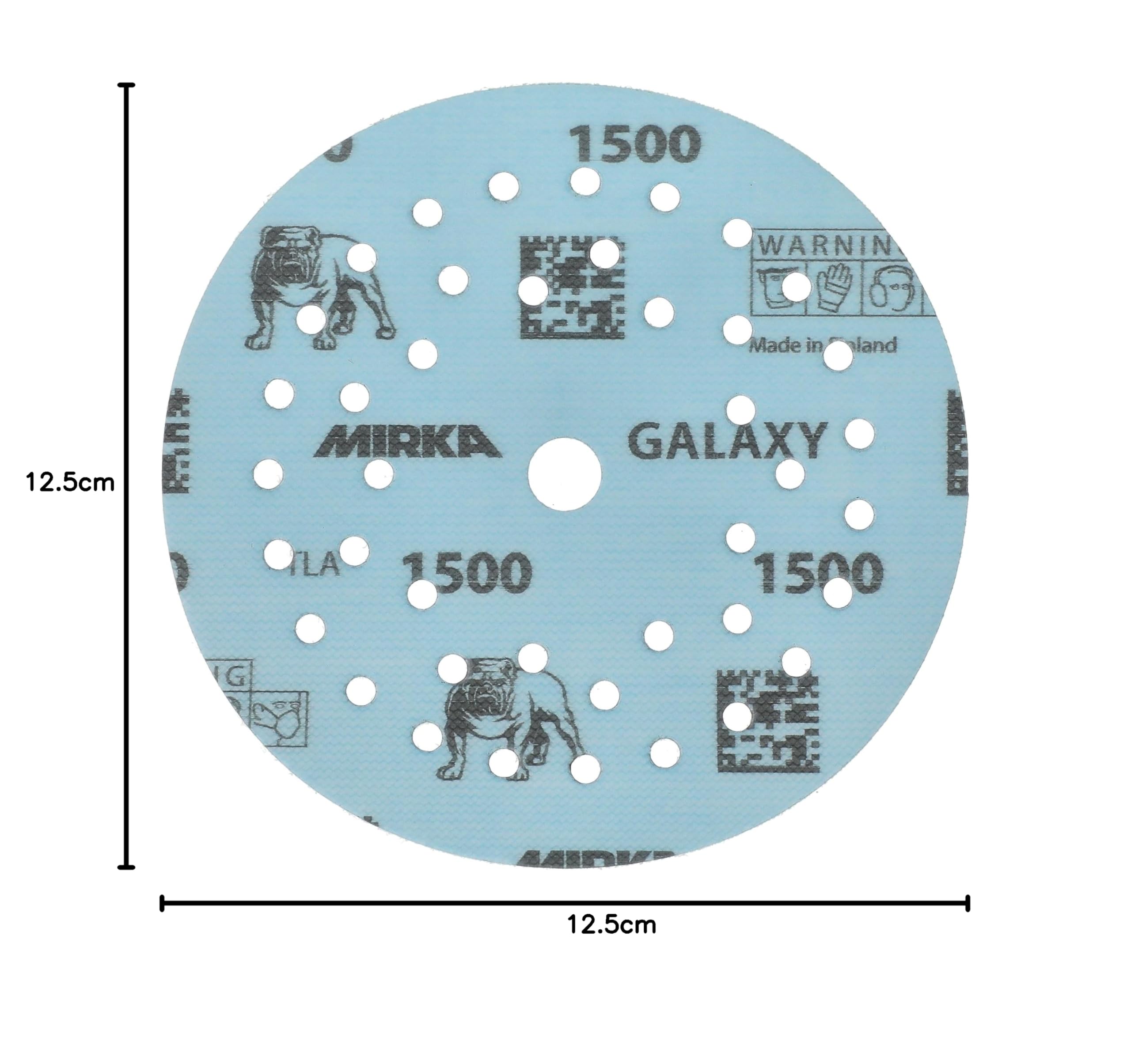 Mirka papel de lija Galaxy 125mm cierre adhesivo grano 1500 50 uds | Discos de lijado Mirka para resina epoxi madera y rivertable cierre adhesivo grano 1500 alta durabilidad y acabado fino