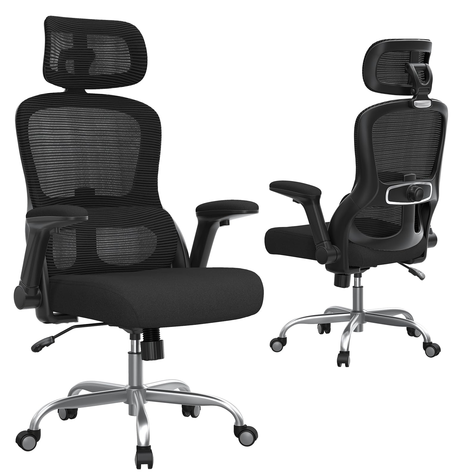 TRALT Ergonomic Office Chair, Desk Chair with Adjustable Headrest, Height-Adjustable Office Chair, Office Chair, Ergonomic Desk Chair, Gaming Chair, 150 kg for Long Time, Rose