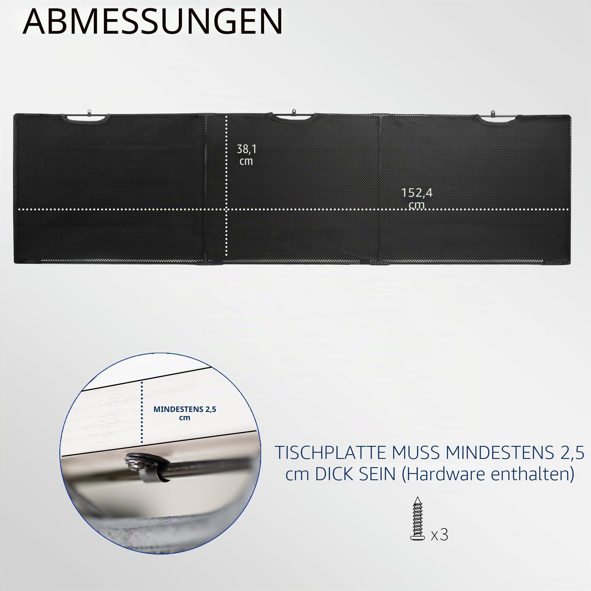 VIVO Schreibtisch-Skirt-60 Untertisch-Sichtschutz und Kabel-Management-Organizer, 152,4 cm, Drahtversteck-Set, Panel-System, Schwarz
