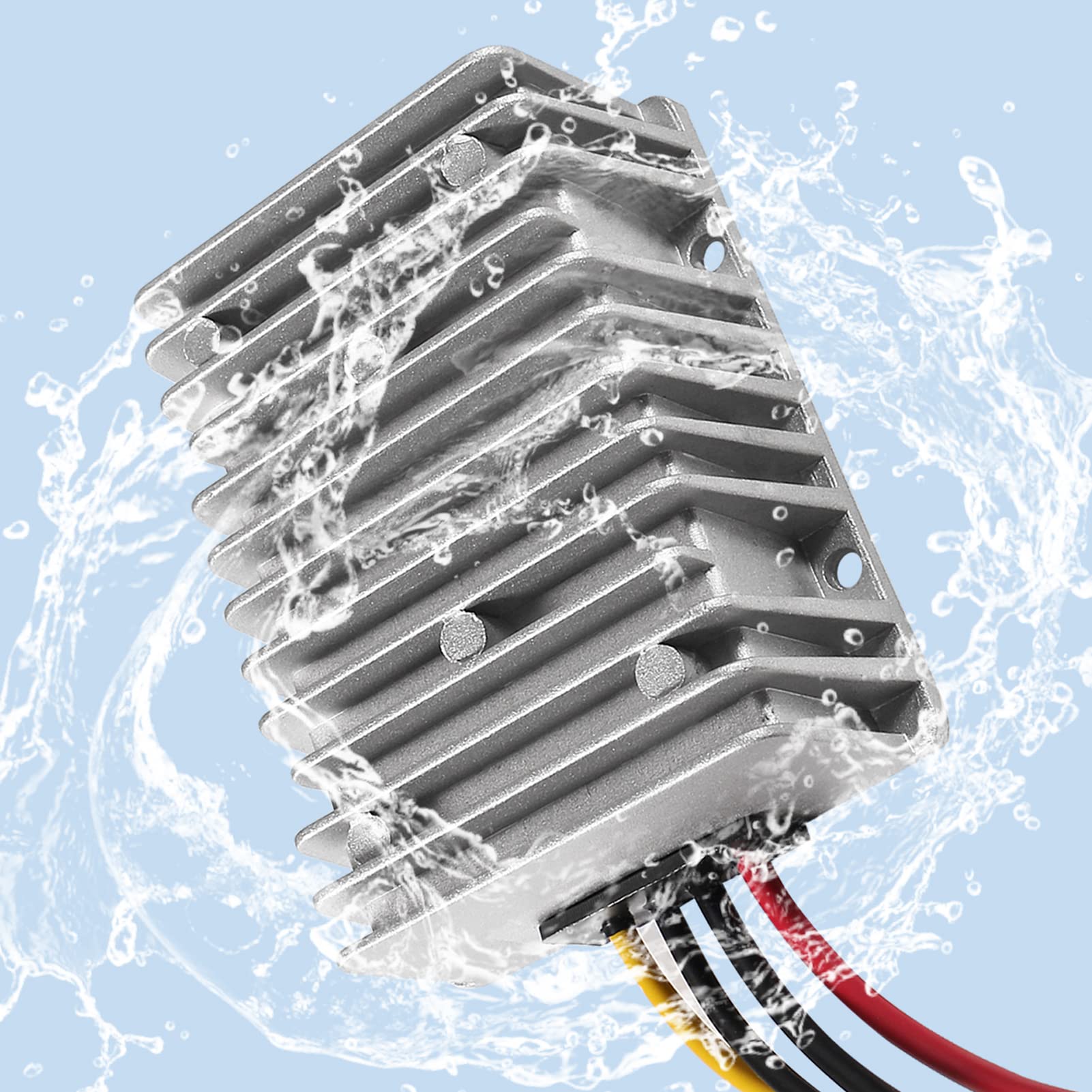 DC Voltage Reducer Converter DC 8V/40V to 13.8V 20A Automatic Step Down Up Voltage Regulator Power Converter Waterproof Module Transformer for Golf