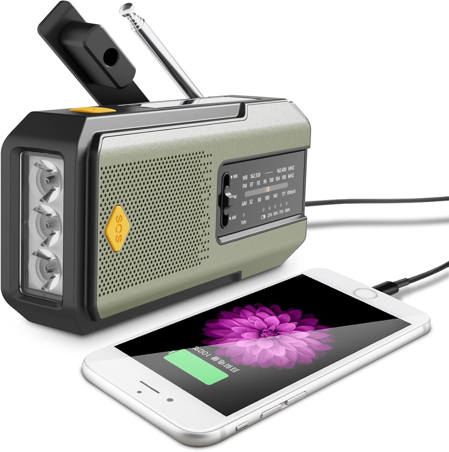 Boterla Portable Emergency Weather Radio, Hand Crank