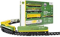 Lionel John Deere Battery-Powered Ready-to-Play Train Set - Miniature Model Train with Sounds & Lights for Kids