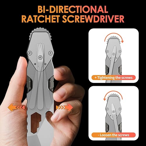 Miniatura 7 de EDC Palanca multiherramienta con destornillador de trinquete bidireccional, abridor de botellas, llave hexagonal, palanca, multiherramienta de