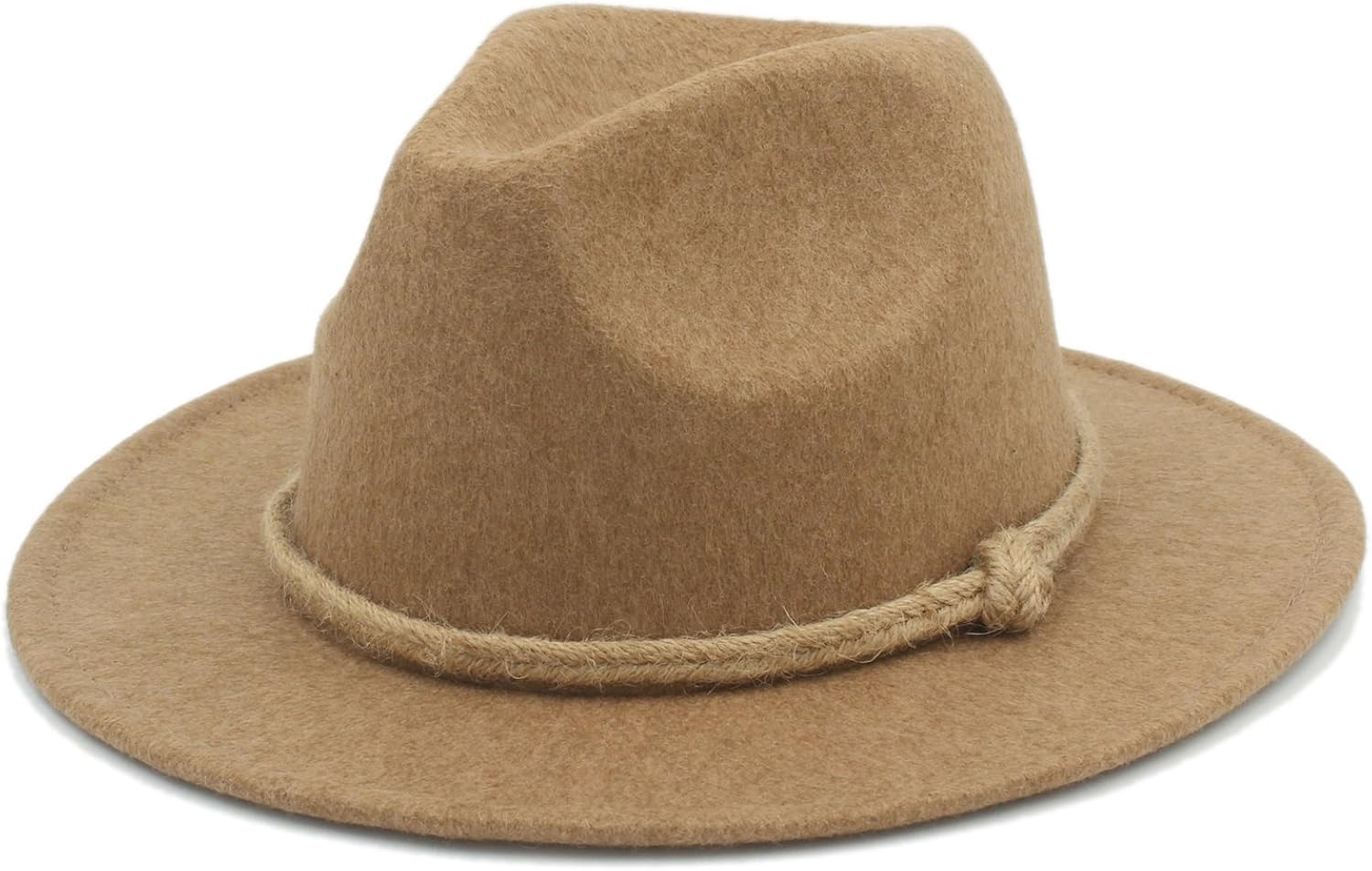 Classic Western Wide Brim Fedora Hat For Men Women Felt Jazz Panama Cap Trilby E