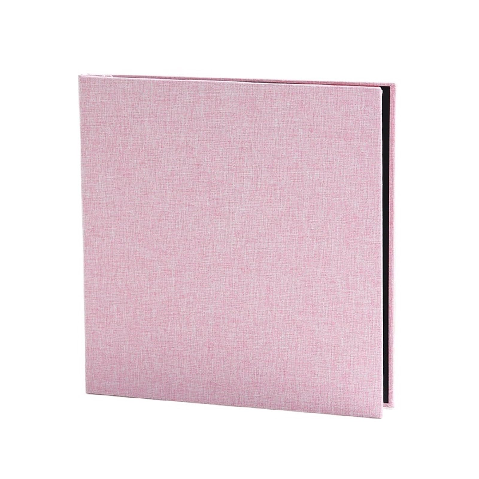 Album Fotografico Album in lino, pellicola autoadesiva, copertina for foto, album for la famiglia, amici, decorazione fai da te, commemorativo(Pink (pink page))