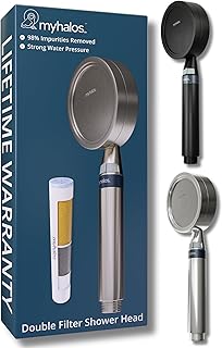 Handheld Filtered Shower Head with Handheld Handle - High Pressure Shower Heads With Filter To Reduce Chlorine & Soften Water - Easy to Install Detachable Filtered Shower Head For Hard Water