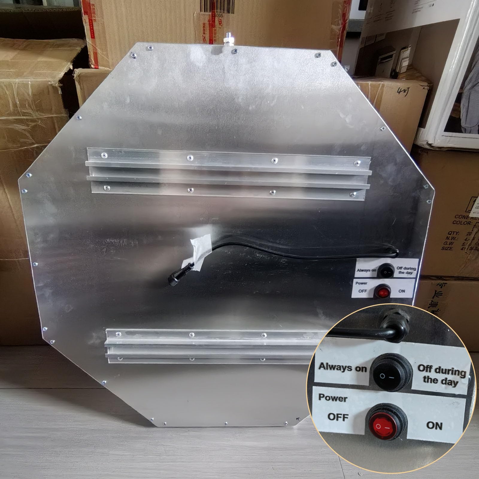 Señales de alto solares de 61 cm - Señales de advertencia de tráfico - Señal de paso peatonal - Película reflectante de grado industrial (Rojo, 60cm/24in)